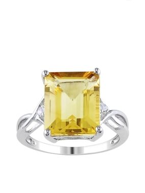 Stella Grace Sterling Silver Citrine and White Topaz Fashion Ring Size 11